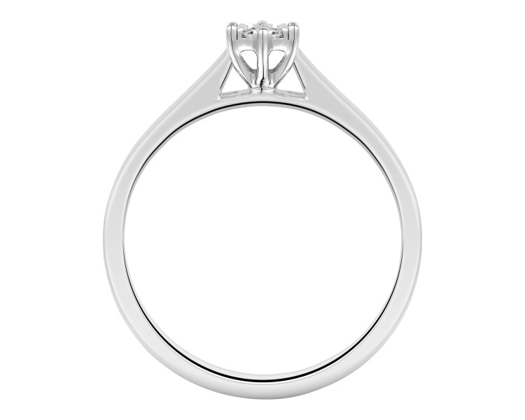 14ct White Gold Ring with Diamonds - 0,06 ct - fineness 18 K