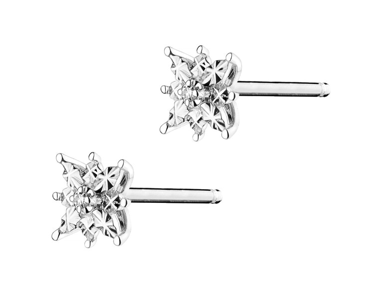 White Gold Diamond Earrings - 0,006 ct - fineness 18 K