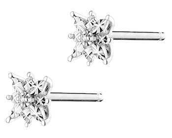 White Gold Diamond Earrings - 0,006 ct - fineness 18 K