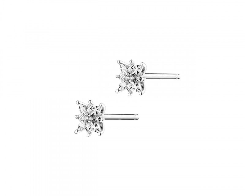 White Gold Diamond Earrings 0,006 ct - fineness 18 K