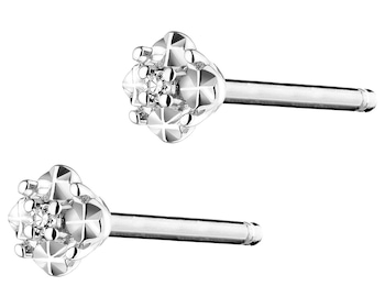 Náušnice z bílého zlata s diamanty - 0,006 ct - ryzost 750