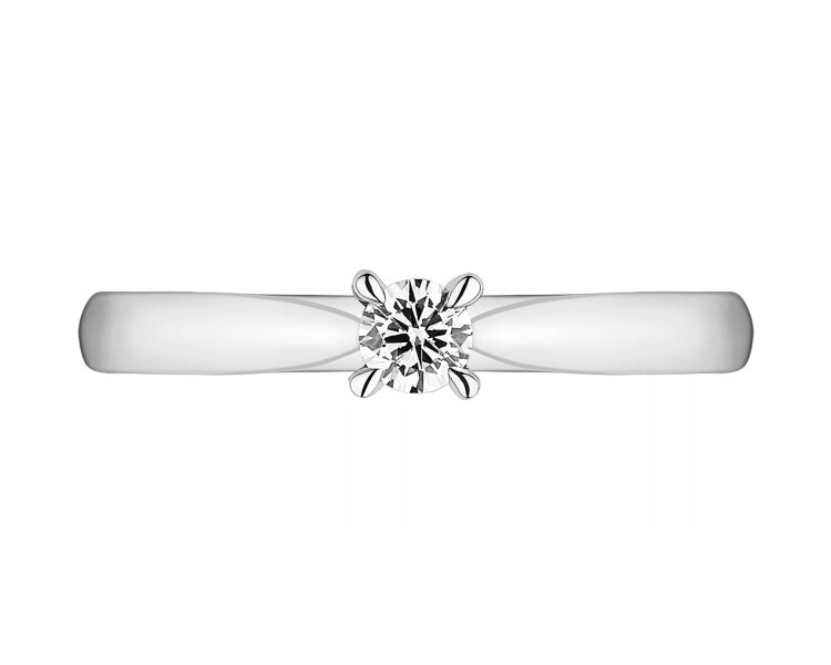 14ct White Gold Ring with Diamond - 0,08 ct - fineness 18 K