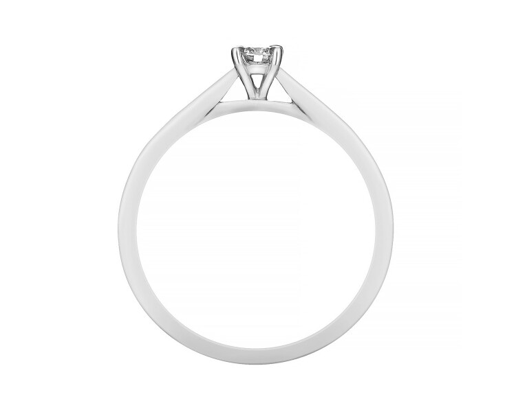 14ct White Gold Ring with Diamond - 0,08 ct - fineness 18 K