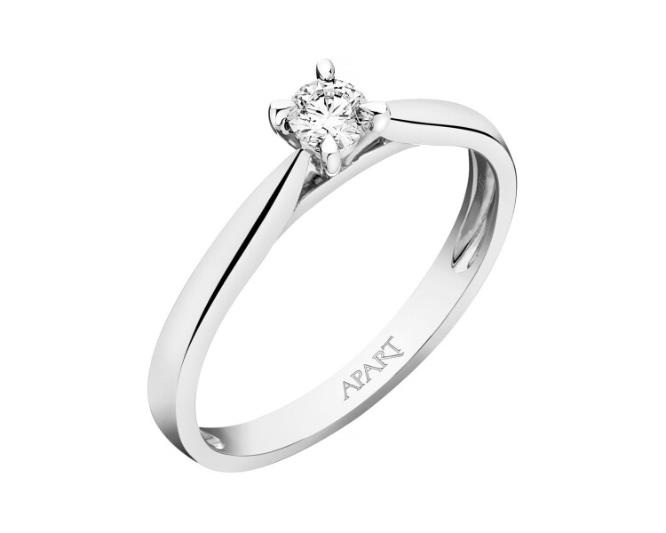 Prsten z bílého zlata s briliantem - 0,10 ct - ryzost 750