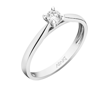 Prsten z bílého zlata s briliantem - 0,10 ct - ryzost 750