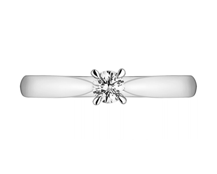 Prsten z bílého zlata s briliantem - 0,10 ct - ryzost 750