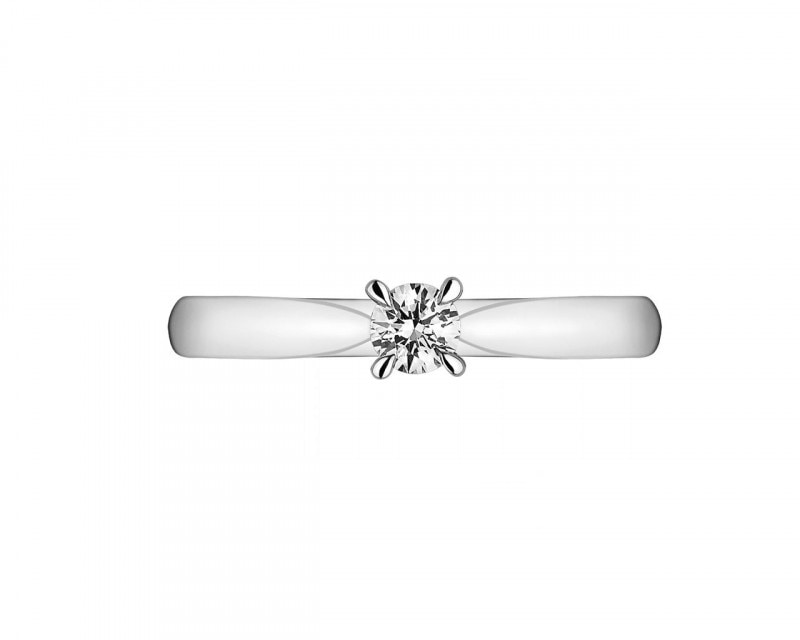 14ct White Gold Ring with Diamond 0,10 ct - fineness 18 K