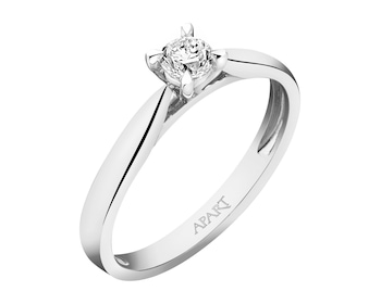 Prsten z bílého zlata s briliantem - 0,15 ct - ryzost 750