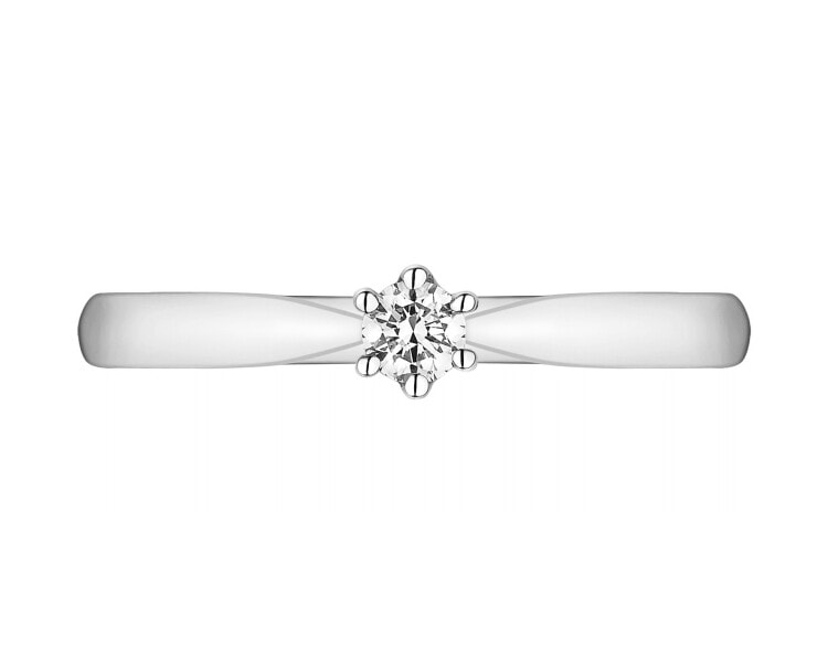 14ct White Gold Ring with Diamond - 0,08 ct - fineness 18 K