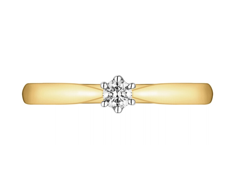 14ct Yellow Gold Ring with Diamond - 0,08 ct - fineness 18 K