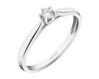 Prsten z bílého zlata s briliantem - 0,10 ct - ryzost 750