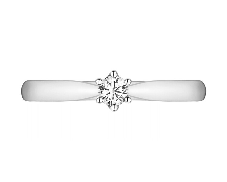 14ct White Gold Ring with Diamond - 0,10 ct - fineness 18 K