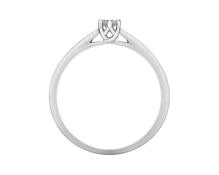 14ct White Gold Ring with Diamond - 0,10 ct - fineness 18 K