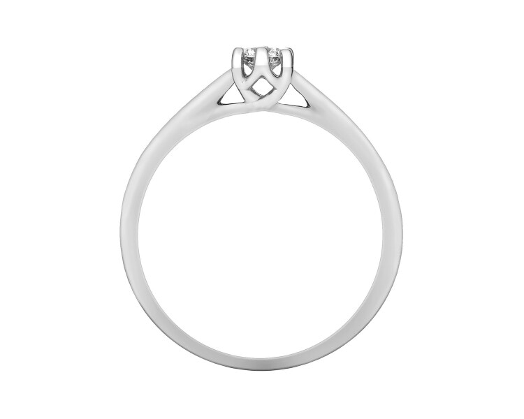 Prsten z bílého zlata s briliantem - 0,15 ct - ryzost 750