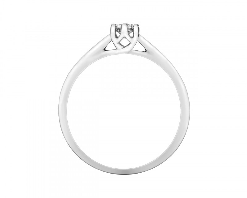 14ct White Gold Ring with Diamond 0,15 ct - fineness 18 K