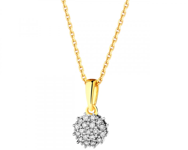 Yellow gold pendant with diamonds 0,06 ct - fineness 18 K