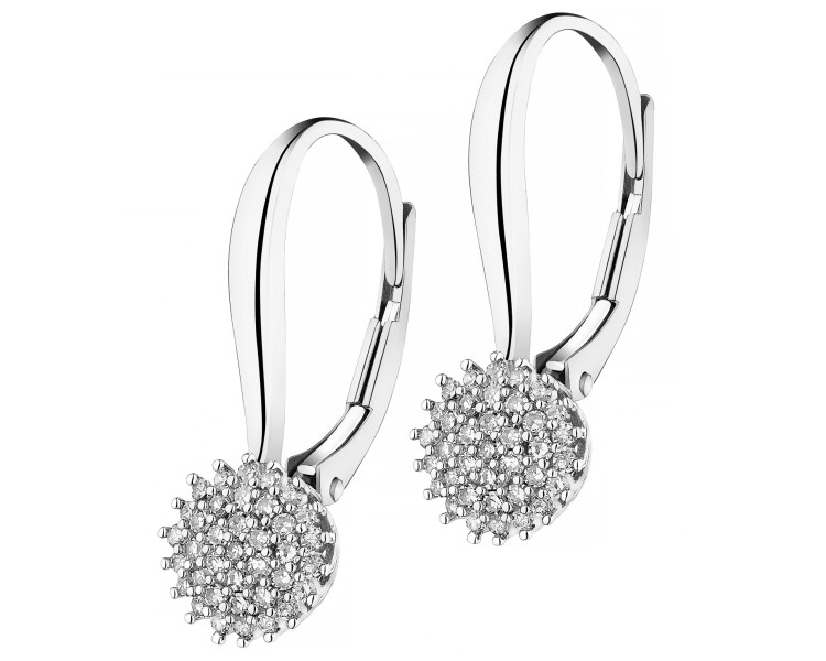 Náušnice z bílého zlata s diamanty - 0,20 ct - ryzost 750