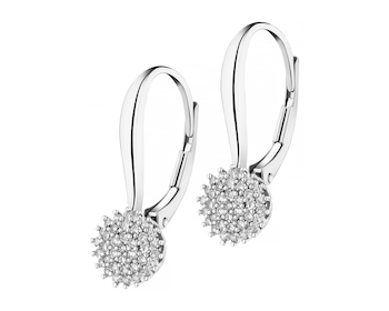 Náušnice z bílého zlata s diamanty - 0,20 ct - ryzost 750