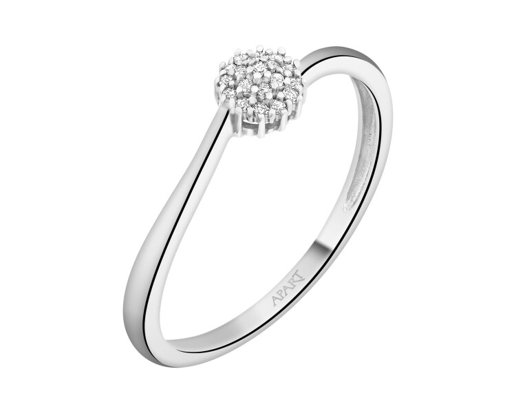 White gold diamond ring - 0,03 ct - fineness 18 K