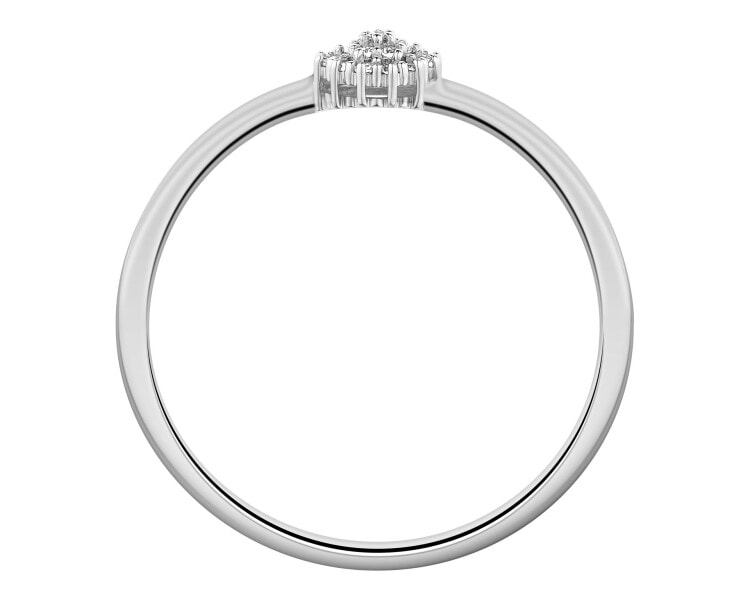 White gold diamond ring - 0,03 ct - fineness 18 K