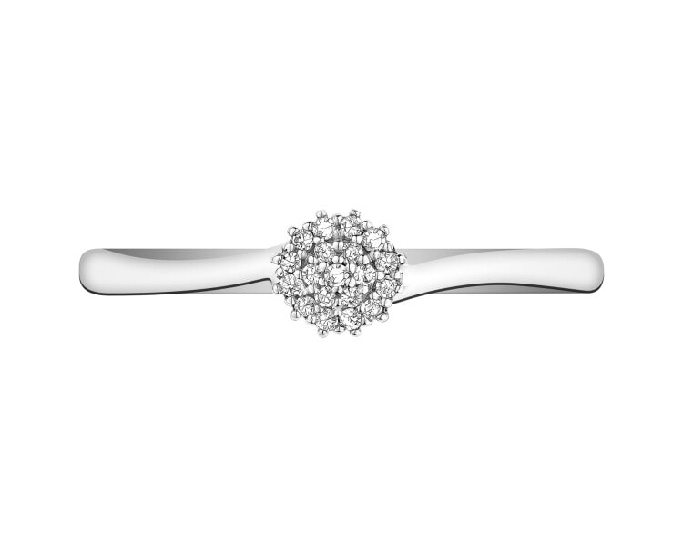 White gold diamond ring - 0,03 ct - fineness 18 K