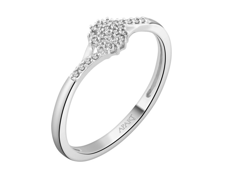 Prsten z bílého zlata s diamanty - 0,06 ct - ryzost 750