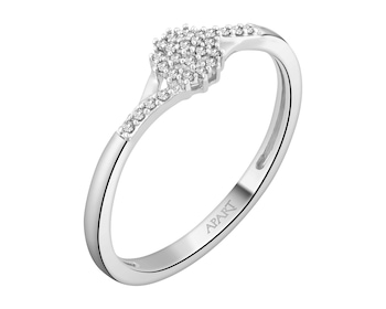 Prsten z bílého zlata s diamanty - 0,06 ct - ryzost 750