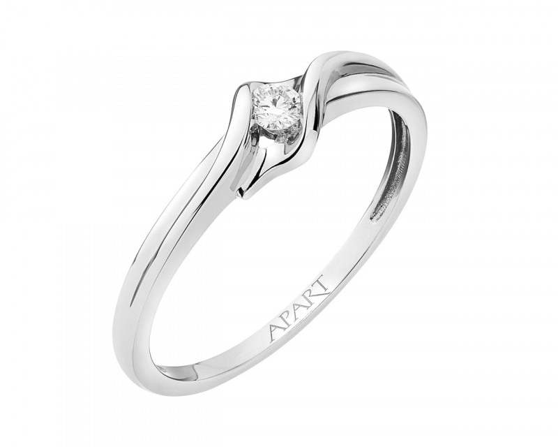 White gold brilliant diamond ring 0,08 ct - fineness 18 K