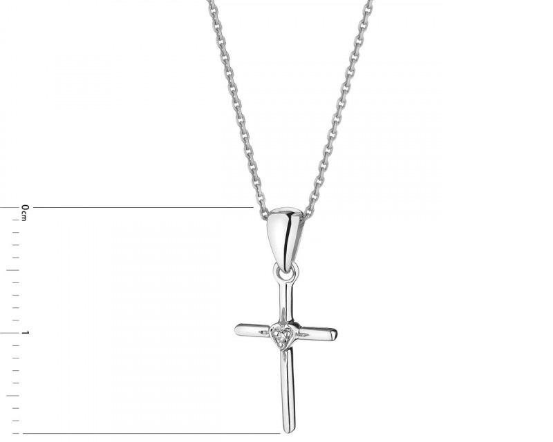 Zawieszka z białego złota z diamentem 0,006 ct - próba 750
