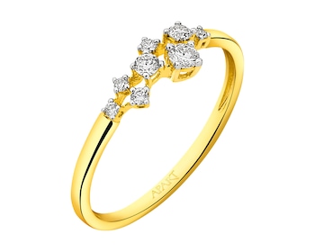 18 K Rhodium-Plated Yellow Gold Ring with Diamonds 0,19 ct - fineness 18 K></noscript>
                    </a>
                </div>
                <div class=