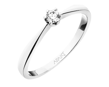White gold ring with brilliant 0,08 ct - fineness 18 K