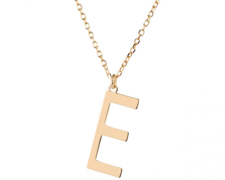 Pozlacený stříbrný náhrdelník - písmeno E