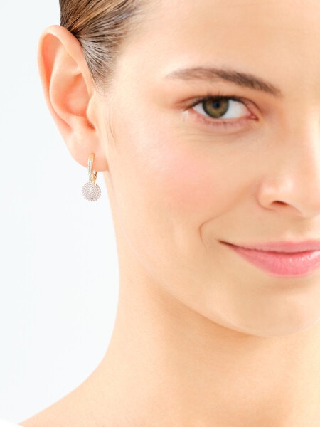 Náušnice ze žlutého zlata s diamanty - 0,39 ct - ryzost 585