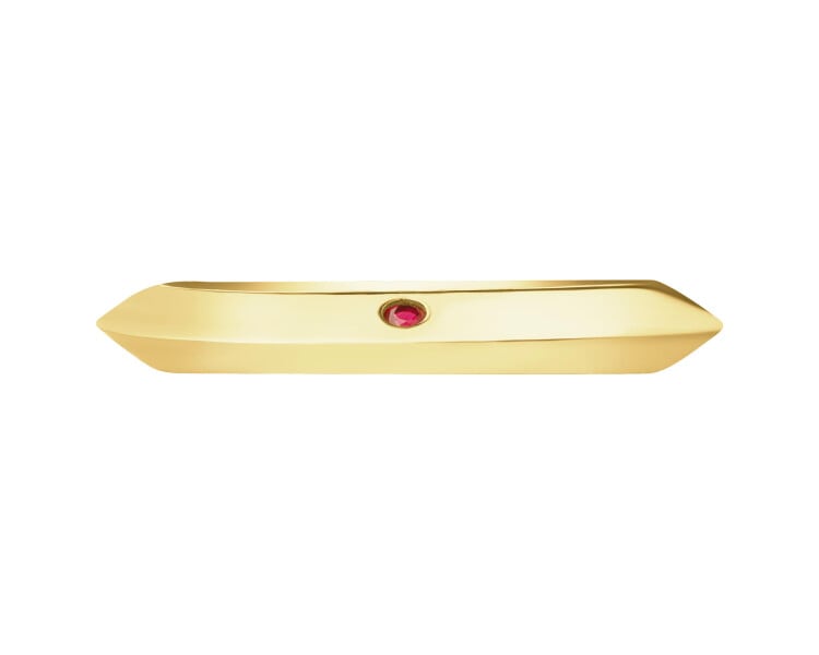 8 K Yellow Gold Ring with Synthetic Ruby