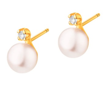 14 K Yellow Gold Earrings with Pearl></noscript>
                    </a>
                </div>
                <div class=