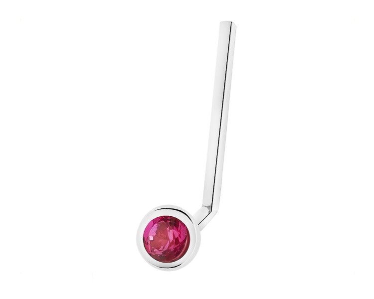 375 Rhodium-Plated White Gold Nose Piercing with Cubic Zirconia
