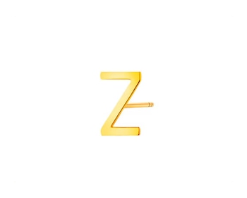 Pojedynczy złoty kolczyk - litera Z