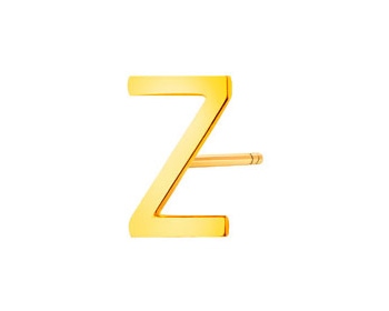 Pojedynczy złoty kolczyk - litera Z