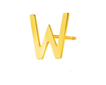 Złoty kolczyk - litera W