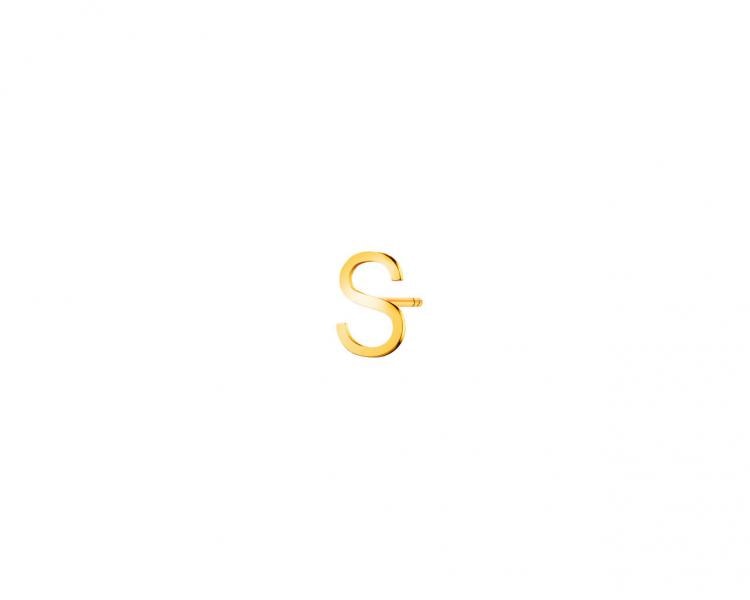 Pojedynczy złoty kolczyk - litery S