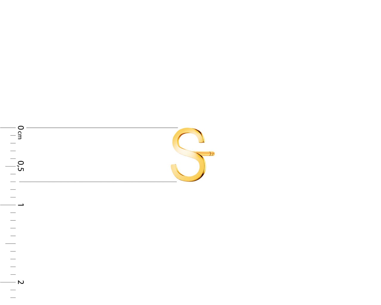 Złoty kolczyk - litery S