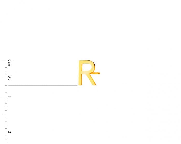 Złoty kolczyk - litery R