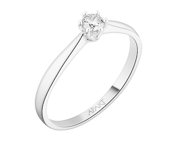 White Gold Diamond Ring - 0,13 ct - fineness 18 K