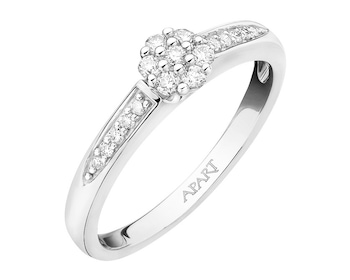 White Gold Diamond Ring 0,19 ct - fineness 18 K