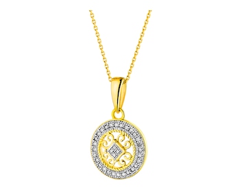 Přívěsek ze žlutého zlata s diamanty - rozeta 0,09 ct - ryzost 585
