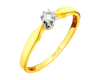 Yellow and white gold ring with brilliant 0,10 ct - fineness 9 K></noscript>
                    </a>
                </div>
                <div class=