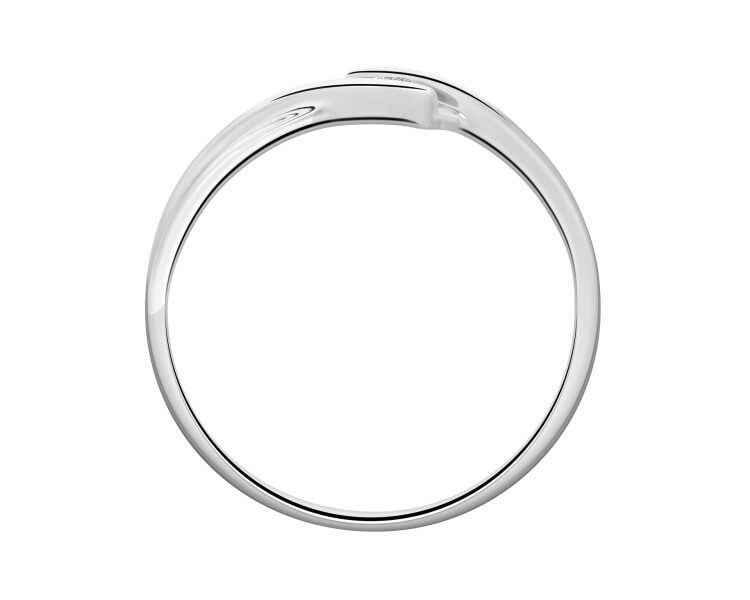 Pierścionek z białego złota z brylantem - 0,04 ct - próba 375