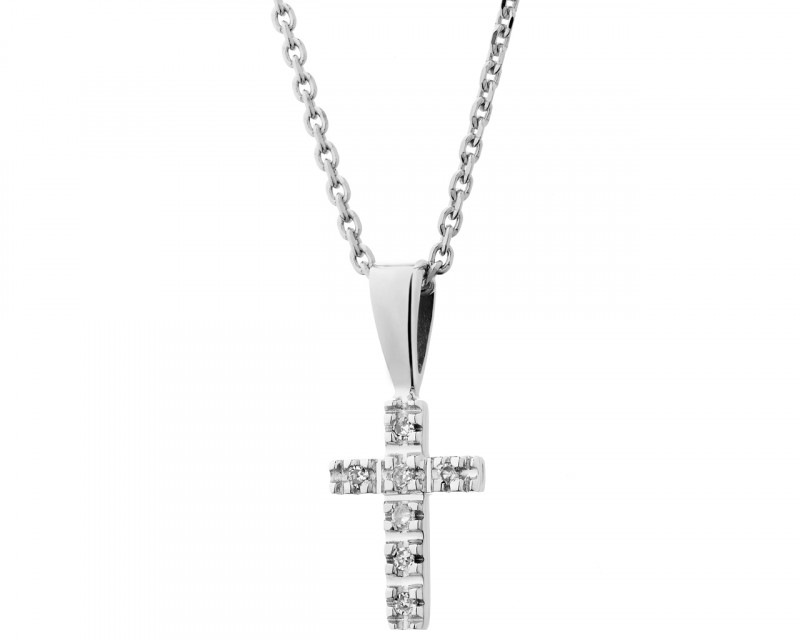 Zawieszka z białego złota z diamentami 0,01 ct - próba 375