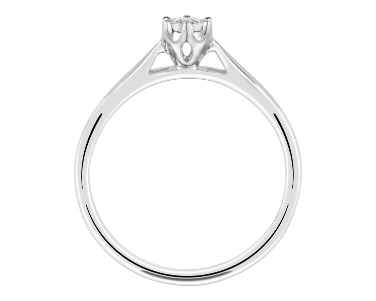 White gold diamond ring - 0,05 ct - fineness 9 K