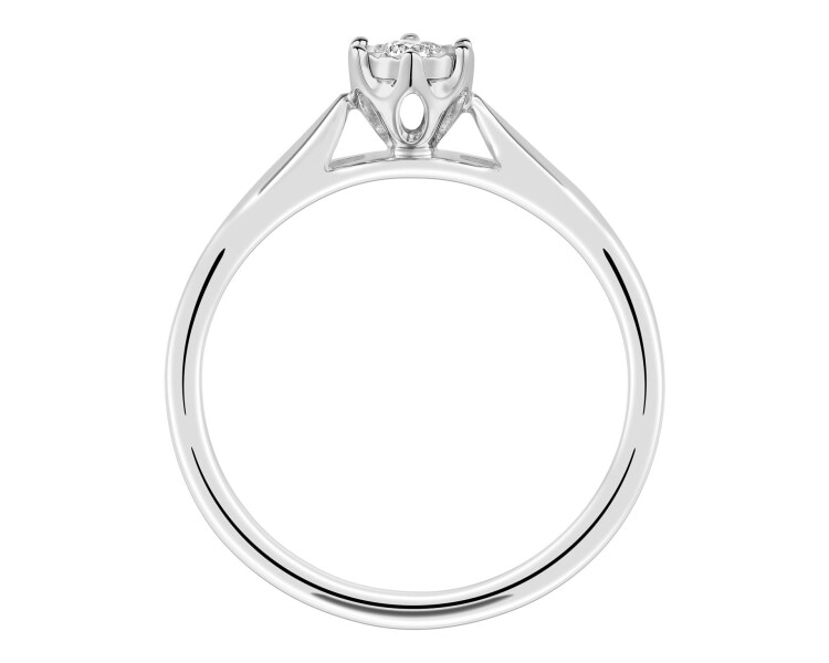 White gold diamond ring - 0,10 ct - fineness 9 K